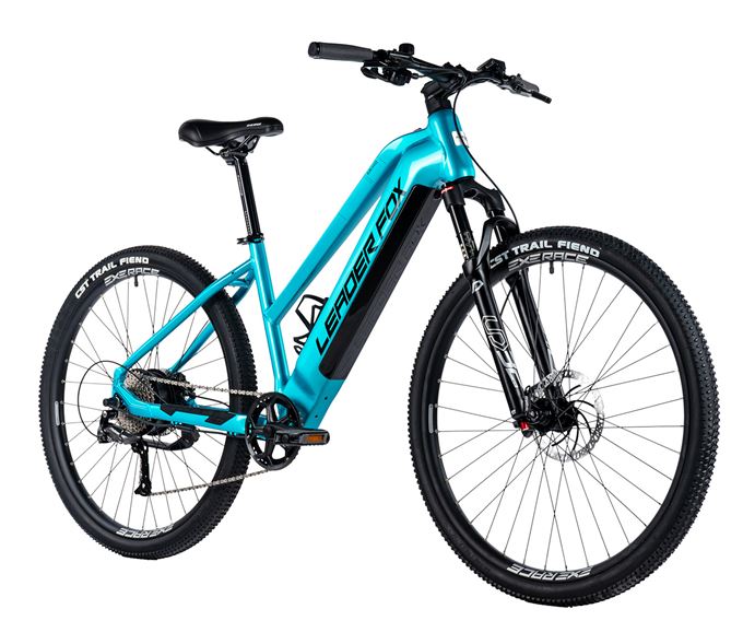 LEADER FOX E-BIKE 28 SANDY GENT 17,5-2, BLACK MATT/GREEN+GREY (REAR MOTOR), vel. 17,5