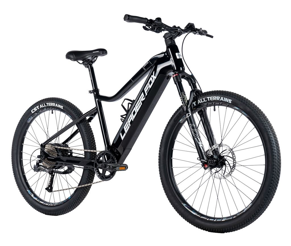 LEADER FOX E-BIKE 28 SANDY GENT 19-2, BLACK MATT/GREEN+GREY (REAR MOTOR), vel. 19