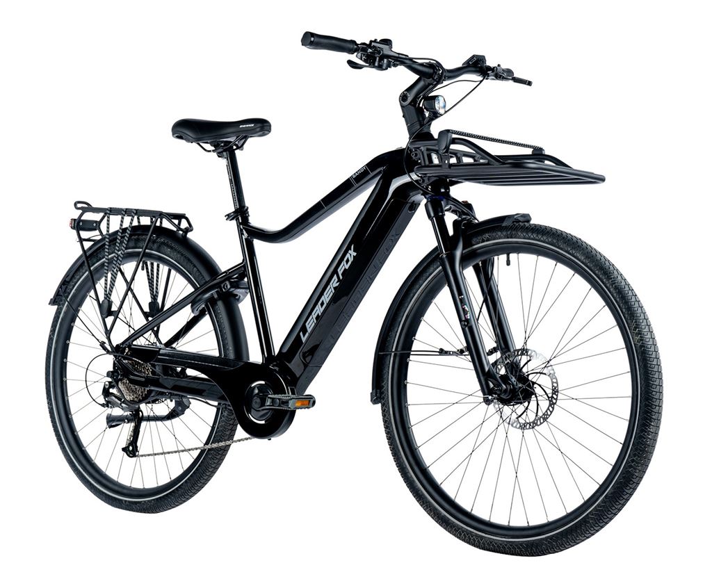 LEADER FOX E-BIKE 28 SANDY GENT 17,5-1, BLACK MATT/BLUE+GREY (REAR MOTOR), vel. 17,5