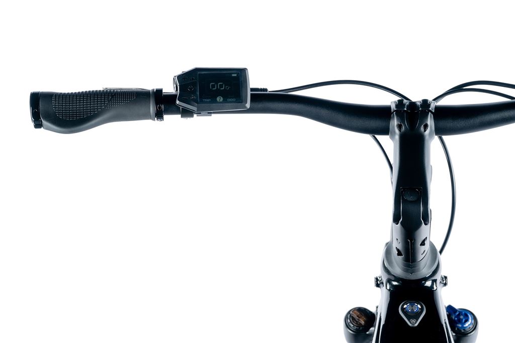 LEADER FOX E-BIKE 28 SANDY GENT 17,5-1, BLACK MATT/BLUE+GREY (REAR MOTOR), vel. 17,5