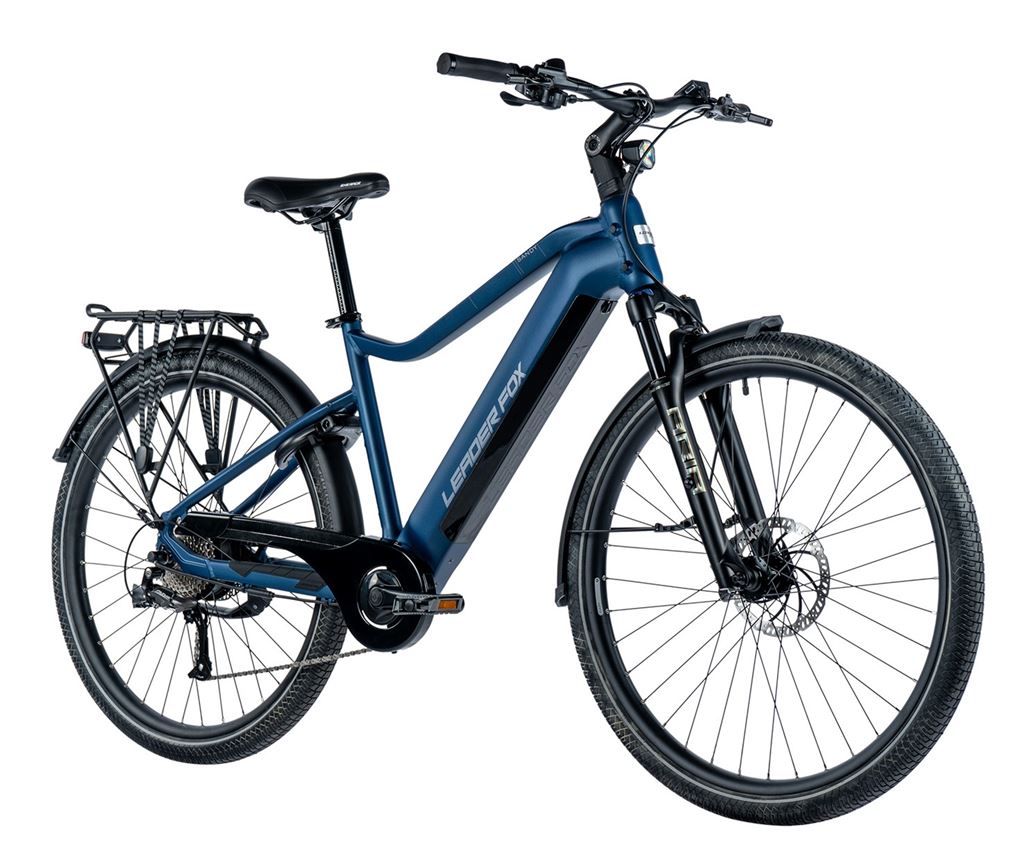 LEADER FOX E-BIKE 28 SANDY GENT 17,5-2, BLACK MATT/GREEN+GREY (REAR MOTOR), vel. 17,5