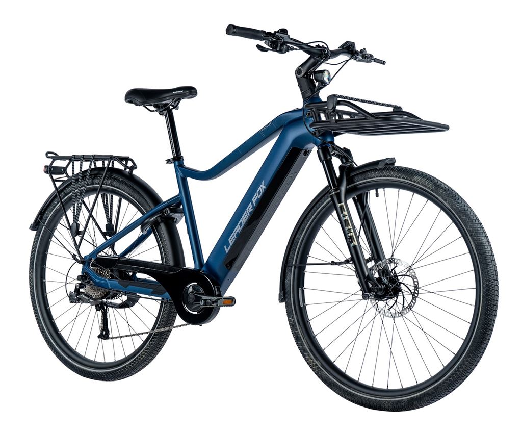 LEADER FOX E-BIKE 28 SANDY GENT 17,5-2, BLACK MATT/GREEN+GREY (REAR MOTOR), vel. 17,5